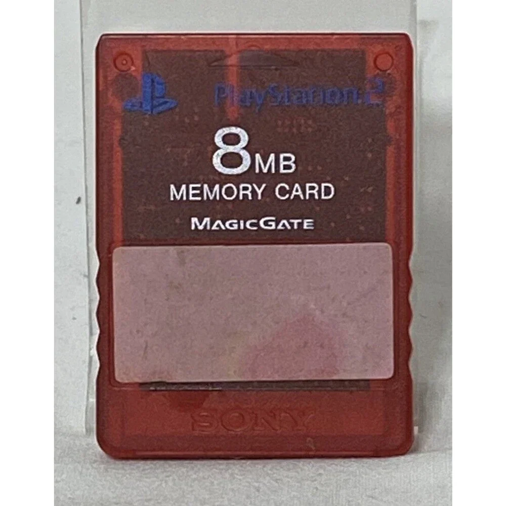 Official OEM Sony PlayStation 2 PS2 Memory Card 8MB SCPH-10020 Red Tested